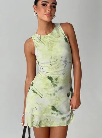 Princess Polly Lower Impact Vivre Mini Dress In Green Floral