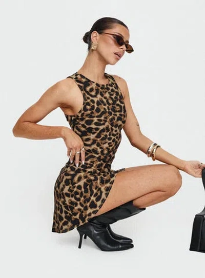 Princess Polly Lower Impact Vivre Mini Dress In Leopard