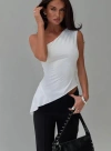 Princess Polly Lower Impact Vulnerable One Shoulder Top In White