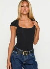 Princess Polly Lower Impact Want You Forever Bodysuit In Black