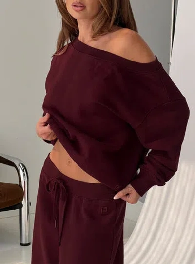 Princess Polly Lower Impact Wellness Off The Shoulder Jumper In Purple