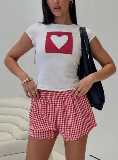 Princess Polly Lower Impact Were Lovers Baby Tee In White