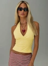 Princess Polly Lower Impact Whimsy Halter Top In Lemon