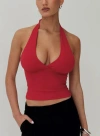 Princess Polly Lower Impact Whimsy Halter Top In Red