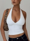 Princess Polly Lower Impact Whimsy Halter Top In White