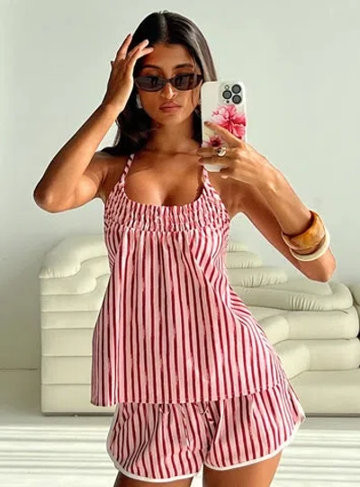 Princess Polly Lower Impact Your Everything Top In Pink Stripe