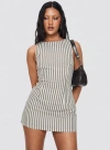 Princess Polly Lower Impact Yumiko Romper In Brown Stripe