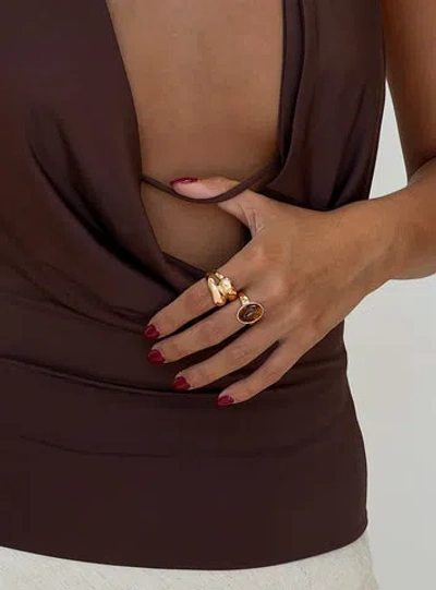 Princess Polly Lower Impact Zailah Ring Pack In Gold