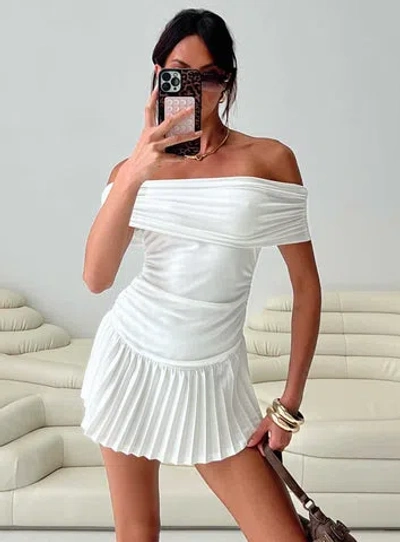 Princess Polly Lucianne Off The Shoulder Mini Dress In White