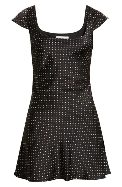 Princess Polly Lucienna Polka Dot Minidress In Black