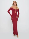 Princess Polly Lucillea Long Sleeve Maxi Dress Red In Red