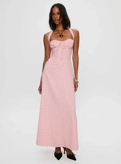 Princess Polly Lucky For You Halter Maxi Dress In Pink