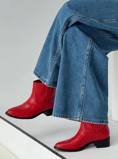 Princess Polly Lunas Boots In Red