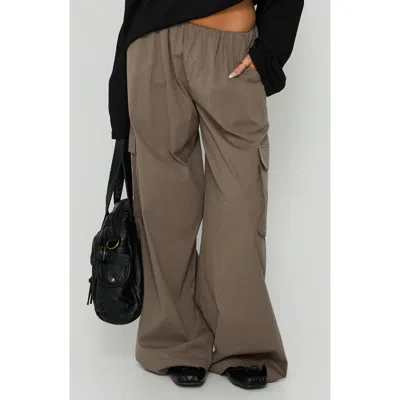 Princess Polly Lunea Low Rise Wide Leg Cargo Pants In Green