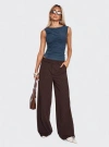 Princess Polly Lustre Wide Leg Pant In Brown Pinstripe