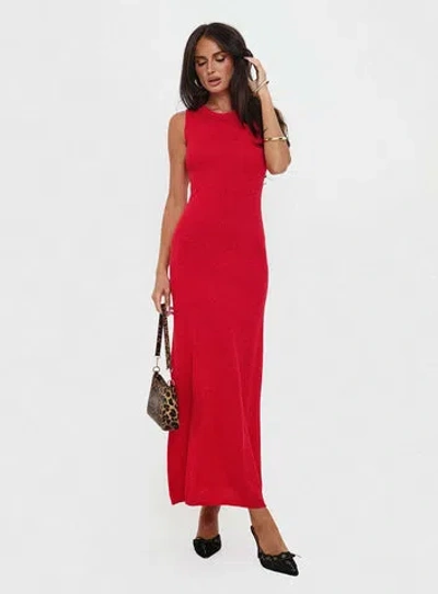 Princess Polly Maebie Knit Maxi Dress In Red