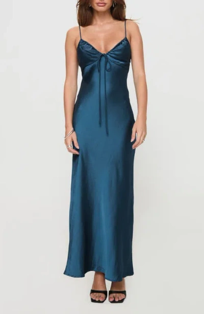 Princess Polly Maguire Satin Maxi Dress In Navy