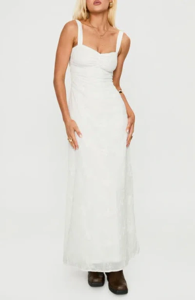 Princess Polly Maisone Floral Embroidered Maxi Dress In White