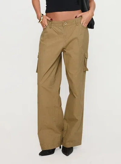 Princess Polly Major General Cargo Pant In Taupe