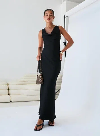 Princess Polly Make Memories Cowl Neck Maxi Dress In Black