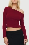 Princess Polly Malian Off The Shoulder Long Sleeve Crop Top