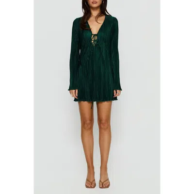 Princess Polly Malop Long Sleeve Mini Dress In Green