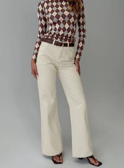 Princess Polly Maple Mid Rise Flare Jeans In Sand