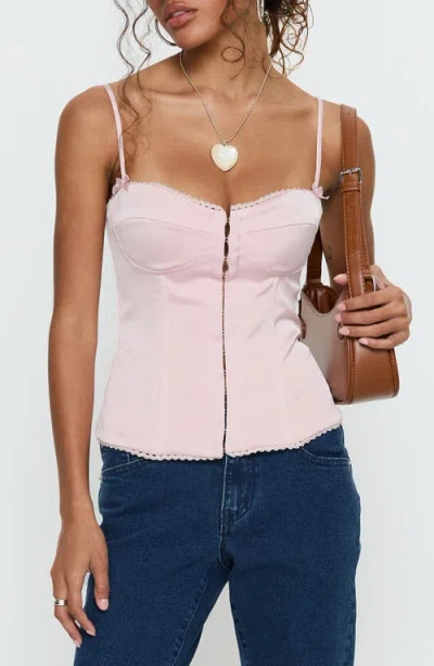 Princess Polly Maralyne Satin Corset Camisole In Pink
