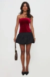 Princess Polly Marentino Bubble Hem Cotton Miniskirt