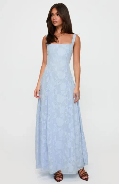 Princess Polly Margaux Floral Burnout Gown In Blue