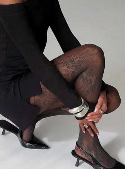 Princess Polly Marigolde Sheer Lace Tights In Gray