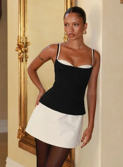 Princess Polly Mariselle Overlay Detail Peplum Mini Dress In Black