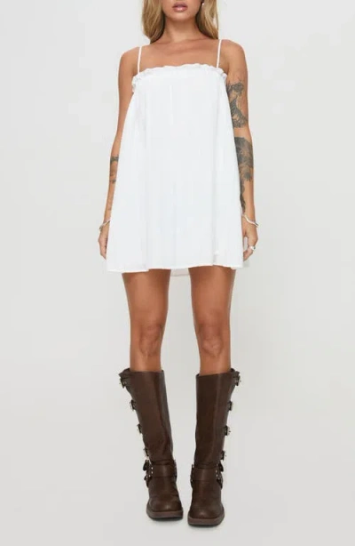 Princess Polly Marsaline Ruffle Trim Mini Sundress In White