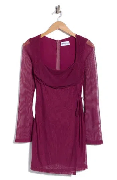 Princess Polly Martinez Mesh Long Sleeve Minidress In Purple