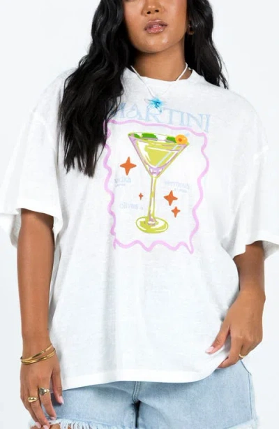 Princess Polly Martini Oversize Graphic T-shirt In White