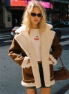 Princess Polly Marysville Faux Fur Oversized Jacket In Tan
