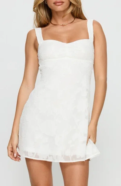 Princess Polly Mcbeath Floral Jacquard Minidress In White