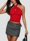 Princess Polly Mcvie Belted Mini Skirt In Grey