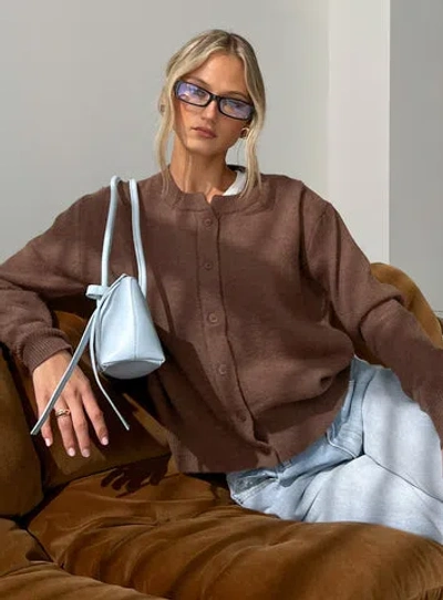 Princess Polly Melancholia Cardigan In Brown