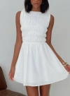 Princess Polly Melona Shirred Mini Dress In White