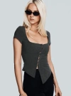 Princess Polly Memory Bliss Asymmetrical Top In Grey