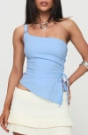 Princess Polly Merglise Asymmetric One-shoulder Top In Blue
