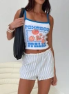 Princess Polly Merrilaine Micro Shorts In Blue / White Stripe