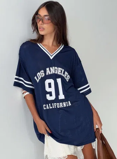 Princess Polly Michail Jersey Dress In Navy