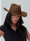 Princess Polly Mid Morning Cowboy Hat In Chocolate