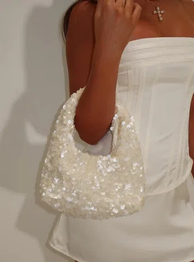 Princess Polly Midnights Sequin Shoulder Bag In White