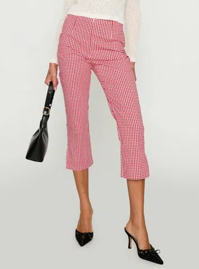 Princess Polly Mignonette Capri Pant In Red Gingham