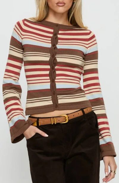 Princess Polly Milda Stripe Cardigan In Multi