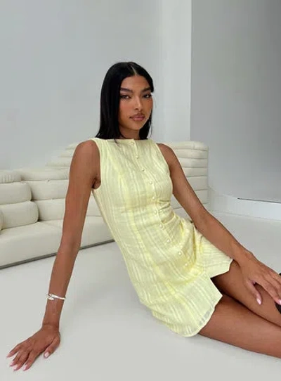 Princess Polly Mimsie Embroidered Mini Dress In Lemon