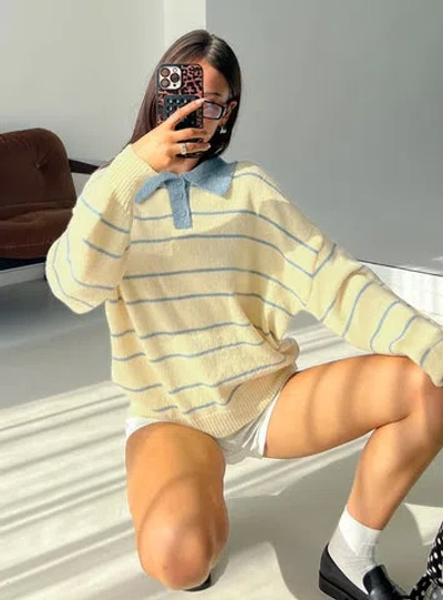 Princess Polly Minda Collared Knit Sweater In Yellow